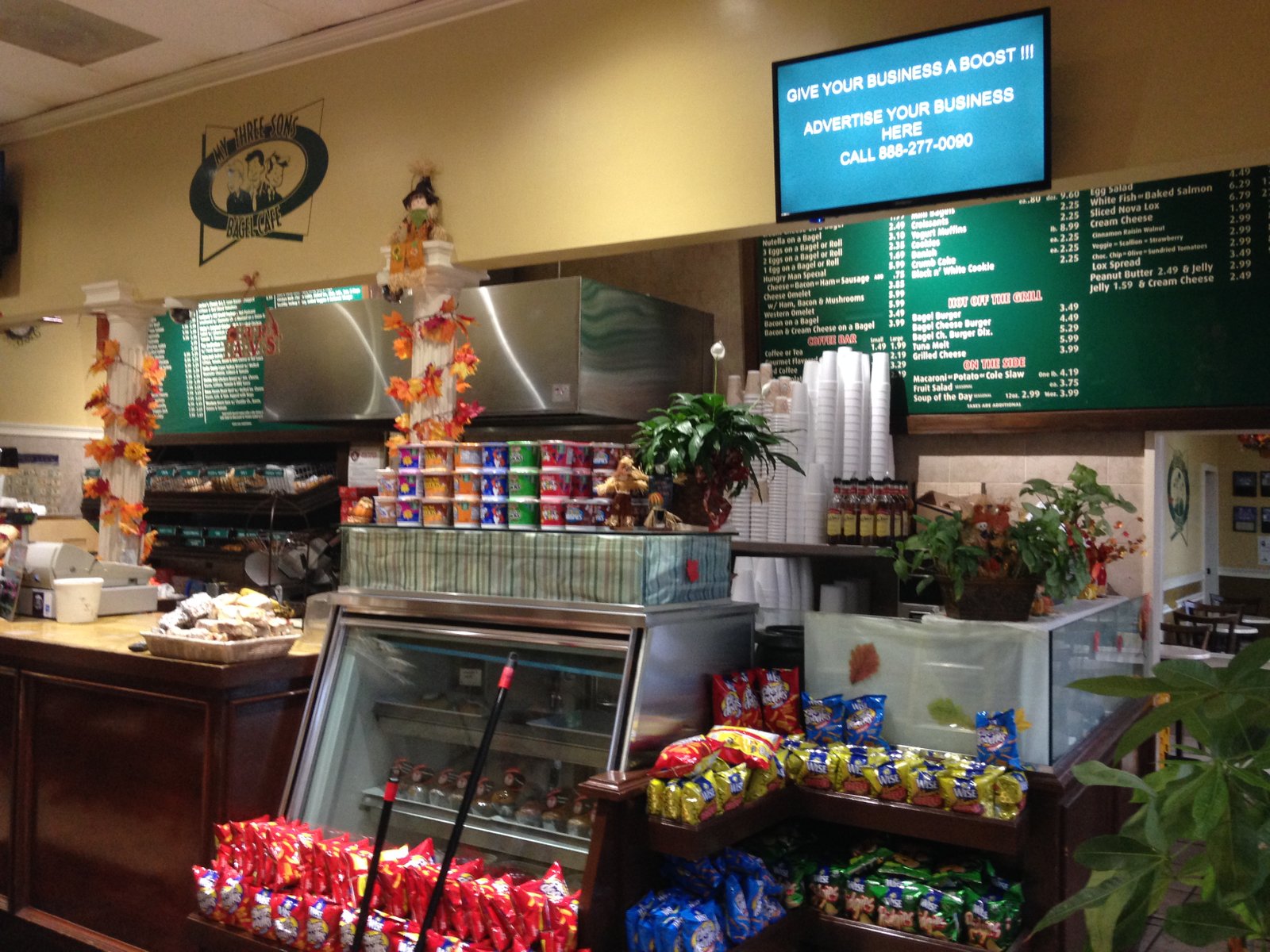 Digital Signage in Bagel Shop